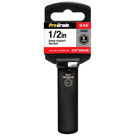 Pro-Grade Tools 3/8" Dr. 6 Pt. Deep 1/2" Impact Socket 13323